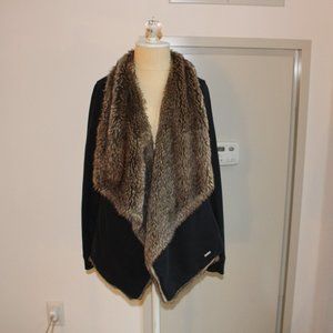 Hollister Black Faux Fur Cardigan